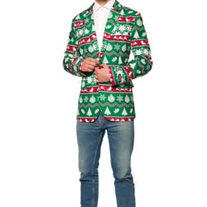 Suitmeisterâ¢ Christmas Green Nordic Blazer